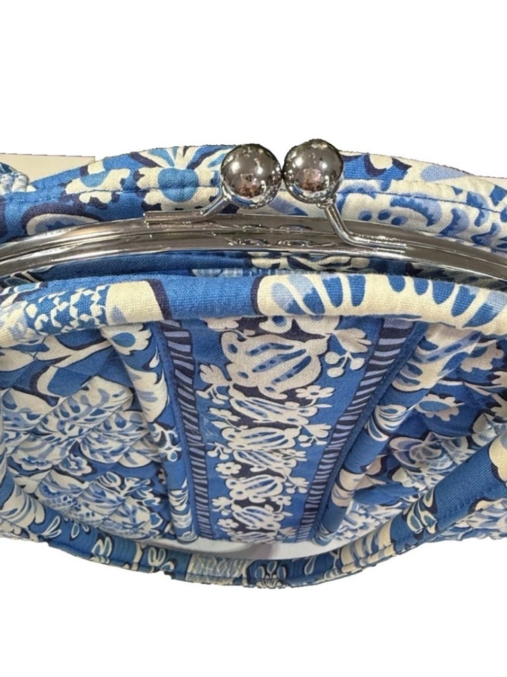 Vera Bradley Eloise Kiss Lock Shoulder Bag Blue Lagoon 13.5”Wx10.0”Hx6.0”D - Picture 2 of 13